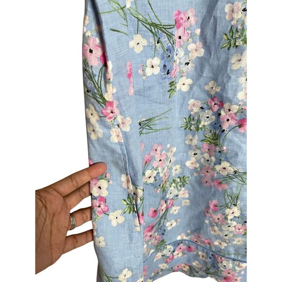 J. Jill Love Linen Floral Shift Dress Blue Pink White Flowers Womans Small - Picture 8 of 11